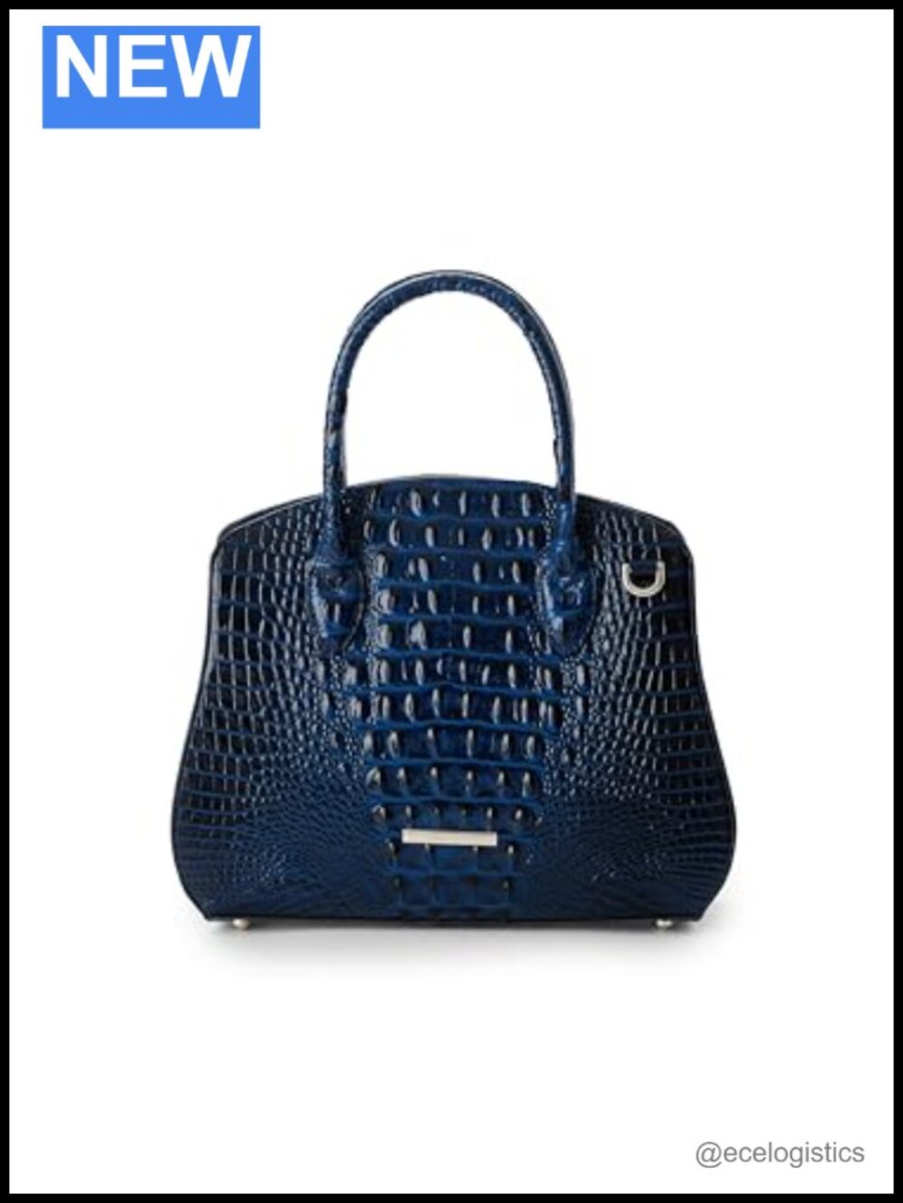 Leather Satchel Handbag with Hidden Magnet Closure and Shoulder Strap